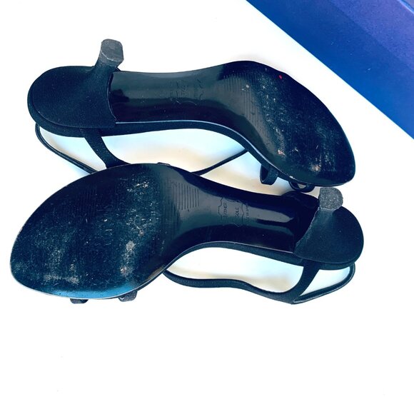 Stewart Weitzman Black REVERSAL Sandal Strap Closure 8.5 M - Picture 5 of 8